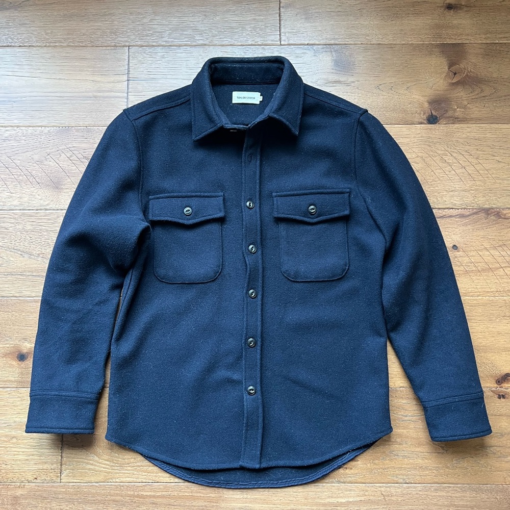 Men's Navy Wool Shirt Jacket